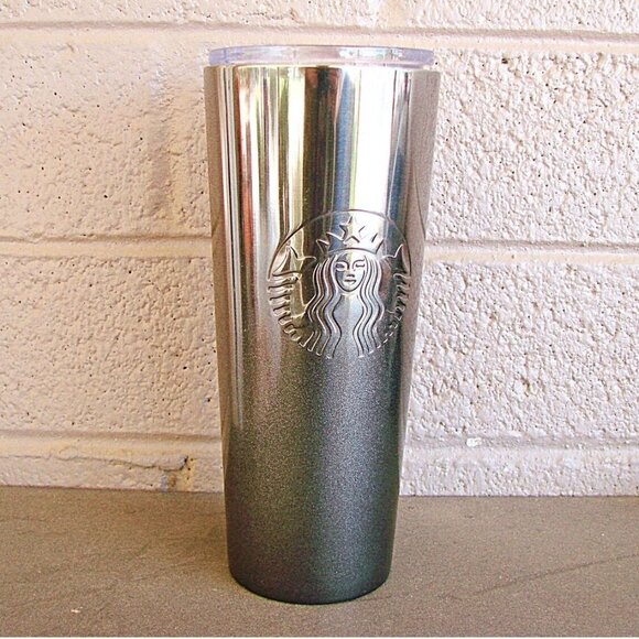 Starbucks Gradient Color Mermaid Embossed Slide Lid Travel Tumbler 24oz Charcoal - Picture 1 of 10